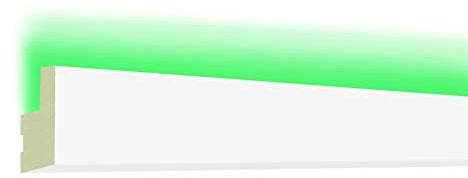 HEXIM LED-19 Sparpaket 34x20mm - indirekte Beleuchtung mit Deckenleisten, lichtundurchlässig, leicht und schlagzäh (30 Meter) Deckenprofil Stuckleiste