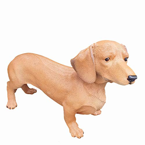 Aspinaworld Gartenfigur, Stehende braune Dackel Figur, 30 cm, Figur für den Garten, wetterfeste Deko