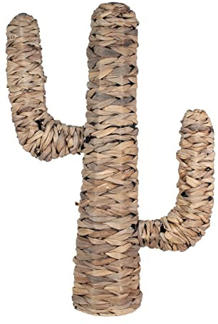 By Sigris - Cactus Decorativo Pequeño - Fabricado en Palma y Hierba Marina - Figura de Cactus para Decoración - Dimensiones 73,5 x 17 x 48 cm