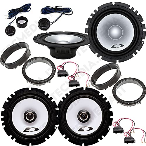 Kit 6 Casse Altoparlanti Alpine compatibile con Volkswagen Golf 6 (VI) (2008-2014) Kit Anteriore e Posteriore con Adattatori e Connettori Inclusi