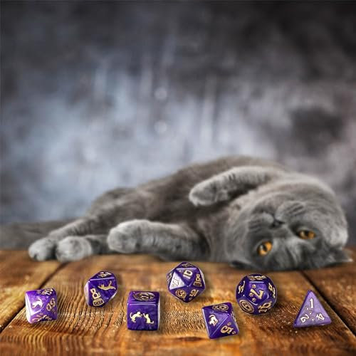 Q-Workshop Cats Dice Set: Purrito, Grau