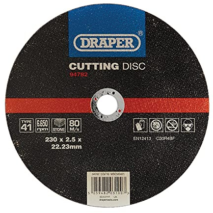 Draper 94782 Flat Stone Cutting Disc, 230 x 2.5 x 22.23mm