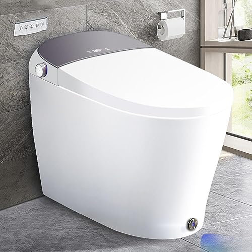 EPLO Smart Toilet Heated Seat, Auto Off Seat Discharge, Kick Discharge, Opaque Can Discharge, Warm Wash, One-Piece Toilet with Built-in Bidet, Light