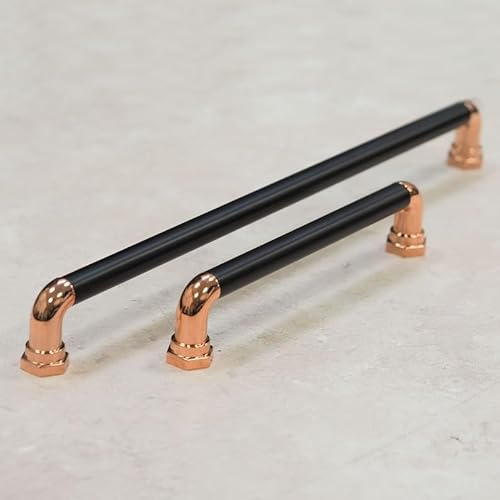 320mm Black & Copper Cabinet Handle Cupboard Bar Door Drawer Pull Rose Gold