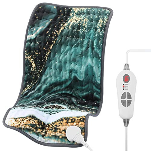 Fabludo [2023 Upgrade] XL Heating pad for Back/Shoulder/Neck/Knee/Leg Pain, Cramps and Arthritis Relief, 6 Fast Heating Settings, Auto-Off, Machine Washable, Moist Dry Heat Options, 12x24