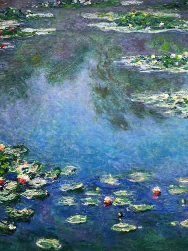 jenesaisquoi Canvas Wall Art Famous Oil Paintings, Water Lilies Claude Monet Art Prints, Claude Monet Artwork Famous Art Posters Ready To Hang for Living Room, Bedroom (Unframed, 12 x 16)
