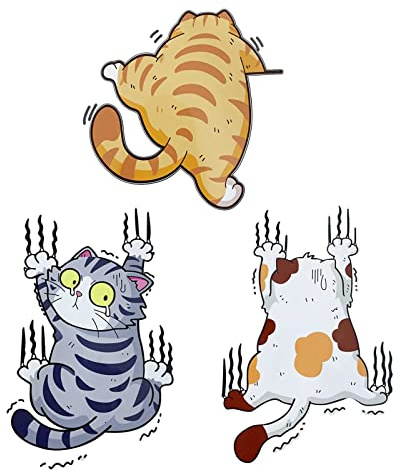 Diyxisk Katze Lustig Sticker 3 Stückautoaufkleber 3d Cartoon Wandtattoo Geeignet für 7-12cm Motorrad-Laptop-KüHlschrank-Koffer