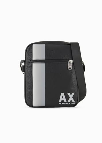 Armani Exchange Men's Long Island, Side Band Flat Crossbody, Black