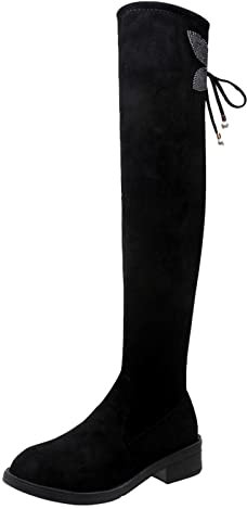 Stivali Alti Donna sopra Il Ginocchio da Donna Platform Elasticizzati Stivali Estivi Donna Morbidi Cuoio Stivali Pioggia Bambina Cowboy Western Scarpe da Donna Ciabatte Donna Sughero Nero-1 42