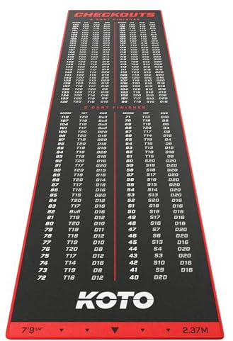 KOTO - Carpet Checkout Tapis Fléchettes, sans Oche, 237x60cm, Ligne Lancer