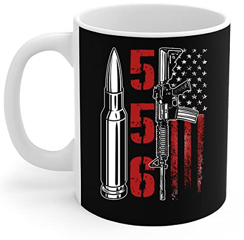 908 Kaffeebecher Keramik Tasse Geschenktasse Lustig Geschenk Weihnachten 330ml Liebhaber - Vintage Rifle 556 American Flag 2. Verfassungszusatz