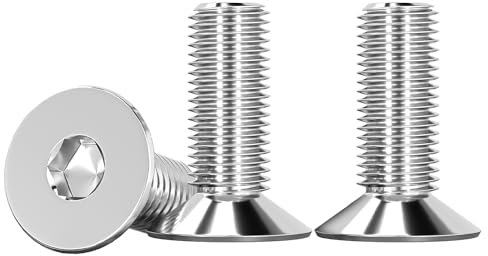 Drenky Tornillo Avellanado, 10 Piezas M8 X 20 mm Tornillos Avellanados con Hexágono Interior Acero Inoxidable A2 V2A Tornillos de Cabeza Avellanada Norma DIN 7991 / ISO 10642, Rosca Completa