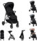 Kikkaboo Kinderwagen, Buggy Alexa 22 kg faltbar, Rückenlehne verstellbar, Gurt, Farben:schwarz
