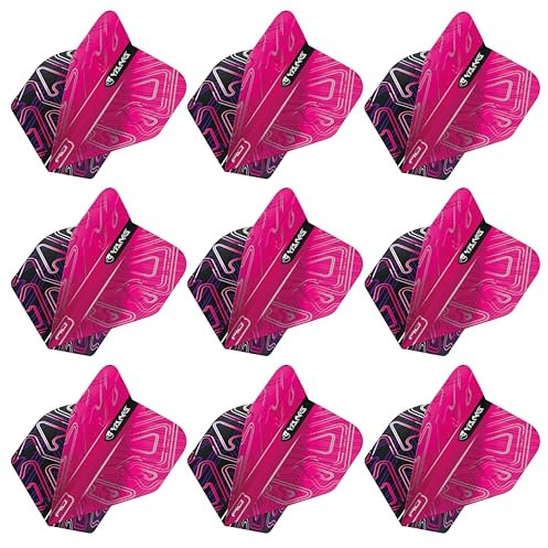 RED DRAGON Yin Yang Beidseitig Rosa und Schwarz Standard Dartflug 3 Set pro Packung (insgesamt 9 Dart-Flights)
