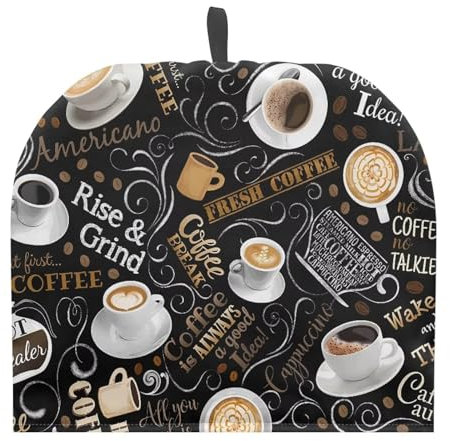 Suhoaziia Coffee Print Tea Cozy Vintage Tea Kettle Cotton Tea Cozy, Tea Cozy Teapot Cover Warmer Tea Pot Cozy Cover for Home Kitchen Tea House Electric Kettle Tea Pot Teapot Cozy