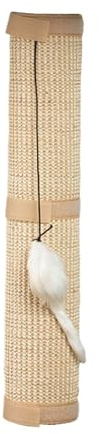 Almohadilla rascadora para gatos, de sisal natural, con lima de uñas de ratón, protege las patas de los muebles, fácil de instalar, para mesa, color caqui, L