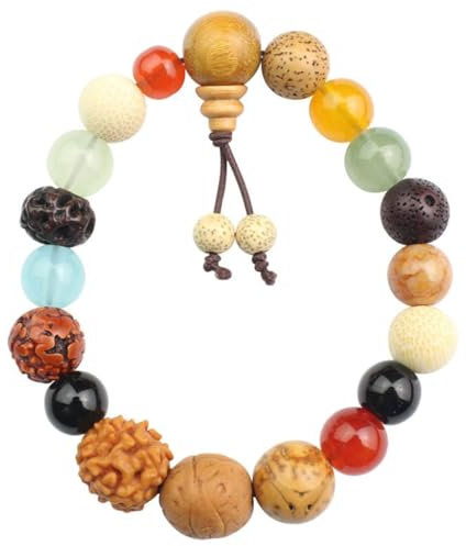 Diarypiece 18 Bodhi Perlen Unisex Armbänder Einstellbar Natürliche Bodhi Samen Elastisches Seil