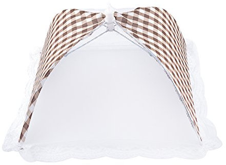 Ausla Lebensmittel-Netz-Regenschirm-Abdeckung, Küchennetz, Grill-Werkzeug, Outdoor-Picknick-Schutz für Grillabende, Campingausflüge und Poolpartys (Beige)