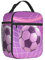 Mexpekil Lonchera térmica con aislamiento de fútbol morado para mujeres y hombres, lonchera portátil para picnic con bolsillo lateral de malla, lonchera para adultos para el trabajo
