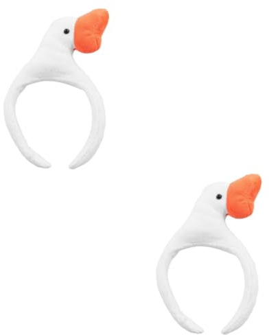 2St Weißes Entenstirnband Stofftier Stirnband Enten-Party-Kopfschmuck Tierkopf-Bopper Tierisches Haarband Party-Haarband Haarreifen mit Cartoon-Ente Ente Cosplay Prop Gastgeschenke SAFIGLE