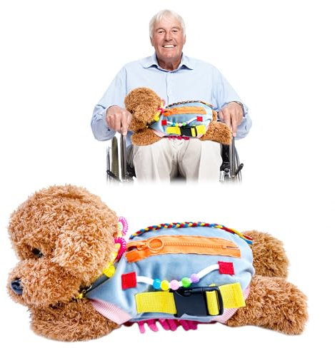 Fidget Blanket, Zappeldecke, Zappelhundedecke für ältere Menschen, Zappelsensordecke für Demenz, Geschenk und Aktivitäten für Senioren mit Alzheimer oder Demenz