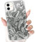 NITITOP Compatible for iPhone 11 Case Cute Butterfly Pattern for Women Girl Glitter Laser Shiny Feather Yarn Style Aesthetic Shockproof Hard Protective Phone Cover - Black