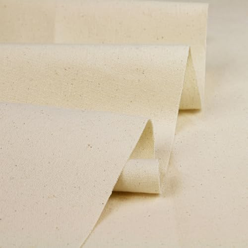 A-Express Tela Calico natural 100% algodón sin blanquear por metro - 230 GSM Peso pesado - 150 cm 60 Pulgadas de ancho para manualidades, costura, acolchado, bordado, forros, proyectos DIY y bolsos
