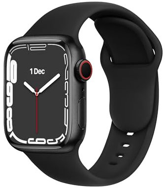 DONEGANI C1B per Cinturino Apple Watch 40mm 44 mm 46mm 42mm 45mm 41mm 38mm 49mm Se Ultra 2 Serie 10 9 8 7 6 5 4 3 Band Bracciale Sport Silicone, Nero