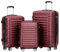 BEIBYE Reisekoffer 2088 Hartschalekoffer Gepäck Koffer Trolley Set, Kofferset in 14 Farben (Weinrot)