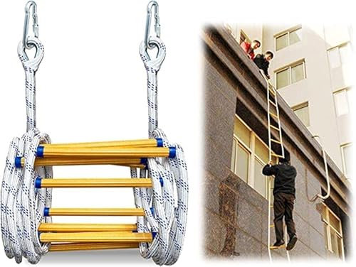 GAGULHAH Feuerleiter, 2-17 Shouses, Sicherheitsleiter, Notfall-Baumkletterleiter für Fenster und Balkone/10M