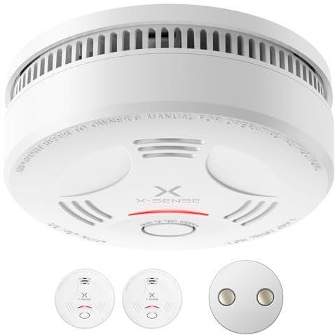 X-Sense Rauchmelder mit 10 Jahre Batterielaufzeit und Magnethalterung, TÜV-zertifizierter Rauchmelder mit Stummschalt- und Selbsttest-Funktion, SD11, 2er Set