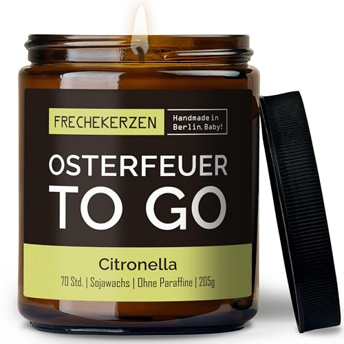 Lustige Citronella Kerze mit Spruch zu Ostern | Handgemacht aus Sojawachs | In Geschenkbox | Originelles Geschenk | Kleines Geschenk zum Osterfest, Oster Deko, Party Mitbringsel