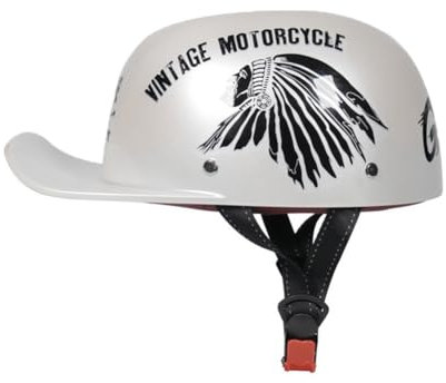 Vintage Baseball Motocicleta Medio Casco Alemán Convertible Cascos Dot Aprobado Crashs con liberación rápida Unisex para Cruiser Scooter Moto