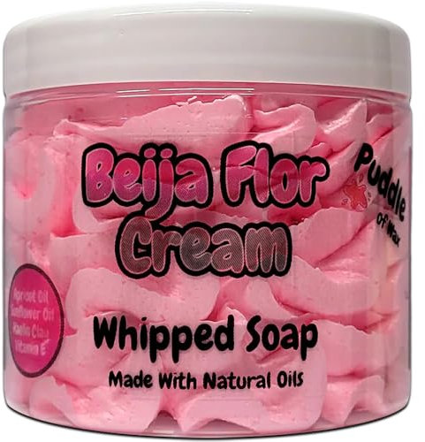 Beija Flor Cream Whipped Soap Body Wash - 150g - Natural Oils & Kaolin Clay - Calm & Relaxing Scent - Vegan Friendly - Puddle of Wax - Made in the UK