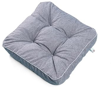 TexDeko® Ecolen Loungekissen Stuhlkissen 80x80x12 cm Sitzauflagen Gartenmöbel Polsterauflagen UV-Schutz & Wasserabweisend Bodenkissen Outdoor Rattanmöbel (Grau)