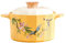 SXTYYH Versátil Olla Holandesa Con Tapa Creativa Estilo Pastoral Cacerola Antiadherente Hogar Cocina Cazuelas for Cocción Lenta, Hornear Asar(6L,Yellow A)
