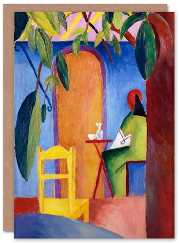 Artery8 August Macke Art Card Turkish Cafe Colourful Oil Painting