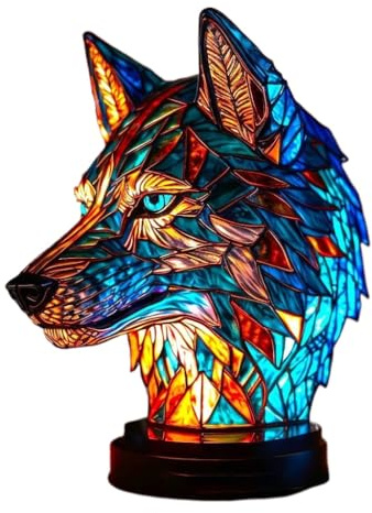 JXpxbao Festberg LeuchtKatze™ – Original Magische LED-Lampe (Typ C) – Katzenlampe, Nachtlicht Katze und Hund，Dekoratives Zauberlicht für stimmungsvolle Atmosphäre (Wolf)
