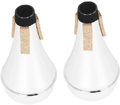 Toddmomy Trompetendämpfer Leicht und Robust 2 Stück aus Abs Kunststoff Silberfarben Geräuschreduzierend für Trompete Übung und Indoor Einsatz für Anfänger und Schüler
