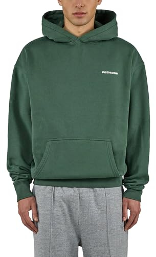 Pegador Bovec Oversized Hoodie Herren Kapuzenpullover Washed Solid Green