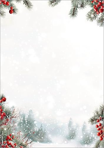 SIGEL Weihnachtsbriefpapier Scandinavian Snow A4 100 Blatt | DP686, Skandinavisches Winterdesign für Briefe Einladungen und Angebote