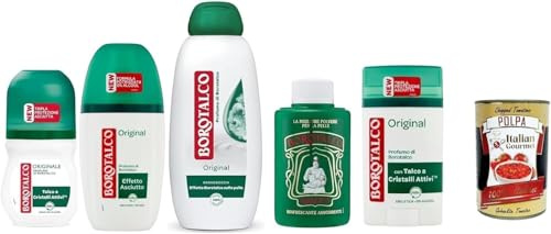 Italian Gourmet Bundle Pflege Set 5-teilig + Italian Gourmet Polpa – Deo Roll-On 50ml, Deo Vapo 75ml, Duschgel 450ml, Talkumpuder 100g, Deo Stick 40g, Original Duft