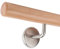 Handlauf Set Holz Buche 45mm rund inkl. 4 Edelstahlhalter zum Einschrauben_neu (310 cm)