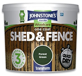 Johnstone's Woodcare One Coat Shed and Fence Treatment - Forest Green 5L
