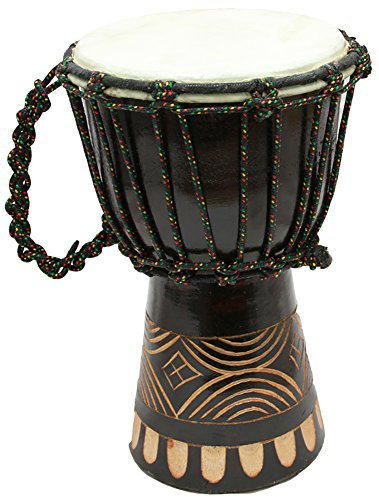 Raum der Stille Djembe Trommel 14cm Durchmesser 24cm Höhe, Schwarz
