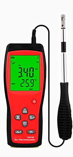 Hanchen Digital Anemometer für Measuring Wind Speed, Temperatur, Volumen Hand Hohe Präzision Wind Speed Tester mit 500 Gruppen Daten USB Übertragung TA8166 Standard Thermal Anemometer
