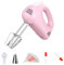 GINVF Sbattitore Elettrico Frusta Piccola Fruste a 5 velocità Fruste per Alimenti con Pulsante di espulsione Motore Elettrico Kitchen 120 W - Rosa