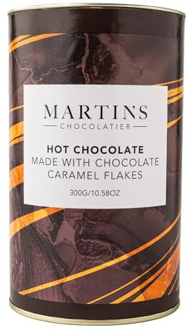 Martins Chocolatier | 2 Pack | Karamell-heiße Schokoladenflocken Trinkschokolade aus echten belgischen Schokoladenflocken