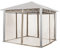 Moskitonetz für Gartenpavillon Rendezvous Deluxe 3x3 m - Polyester - Insektengitter inkl. Haken, mit Reißverschluss - Cappuccino