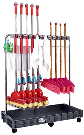QSJY Colgador de Escobas y Fregonas Remolques móviles, escobas y remolques, remolques húmedos, vehículos de Limpieza Colgantes, Jardines/armarios/escuelas/hoteles, etc.